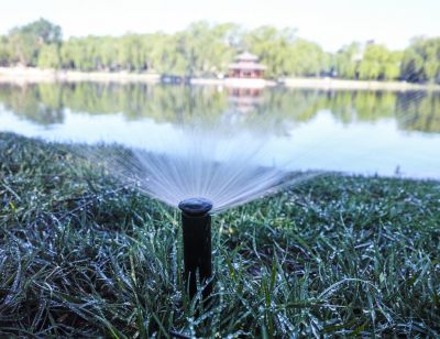 Lawn sprinkler system during winter